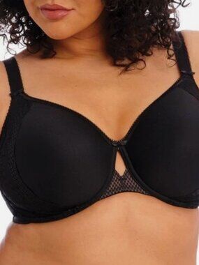 ELOMI EL4383 Women's Charley Bandless Spacer T-shirt Moulded Bra Size 38J Black